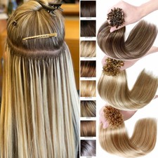 200G Fusion Keratin Nail U-Tip Remy Human Hair Extensions Full Head Pre Bonded