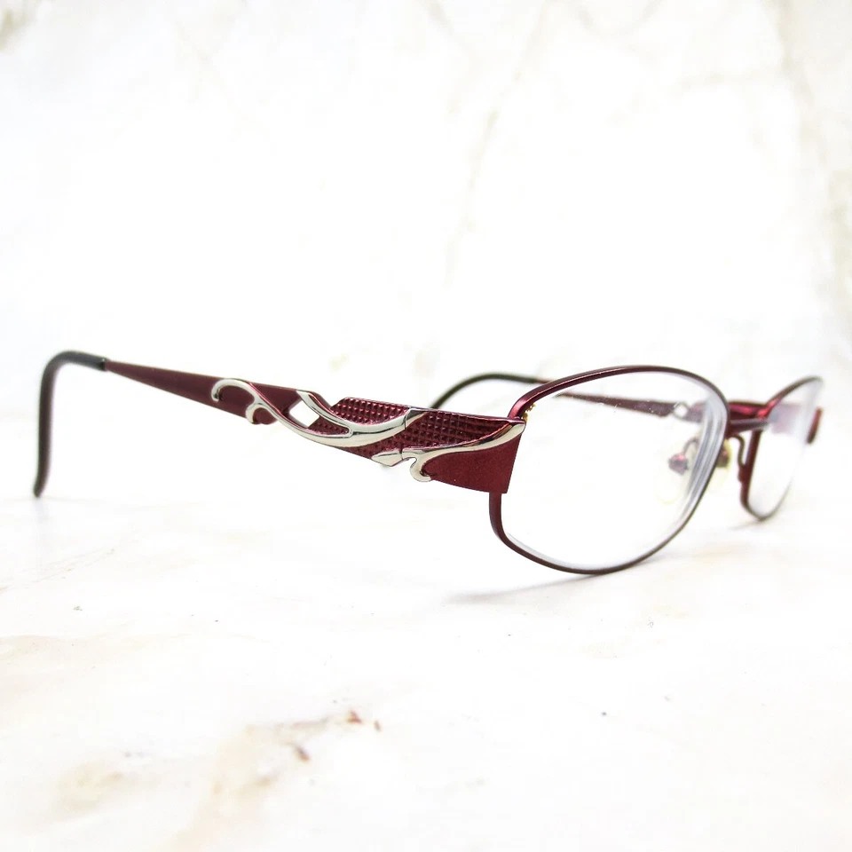 Женская оправа для очков Bulova Tacoma бордовая прямоугольная с полным ободком 52-17-135 - Изображение 2 из 4