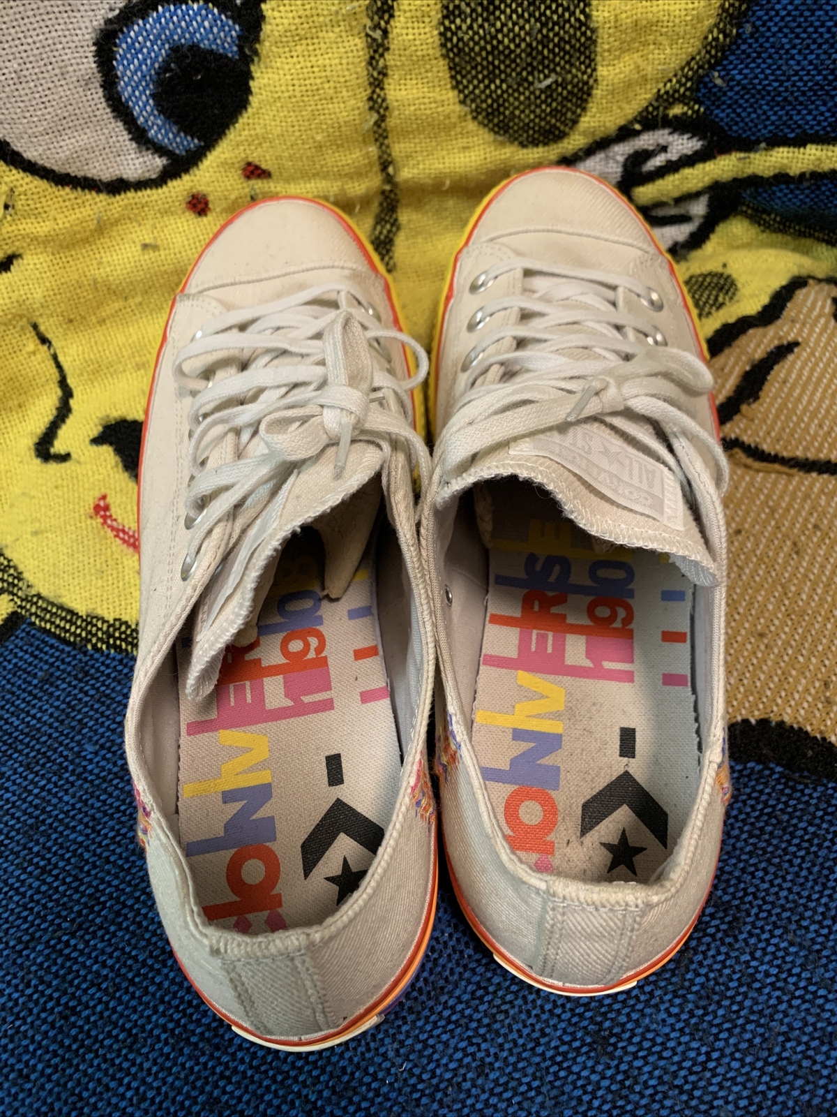 Converse CTAS Lift Ox Platform Rainbow Shoes Sneakers… Gem