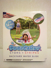 PoolCandy Stars Stripes Backyard Inflatable Water Slide Over 14 Feet Long