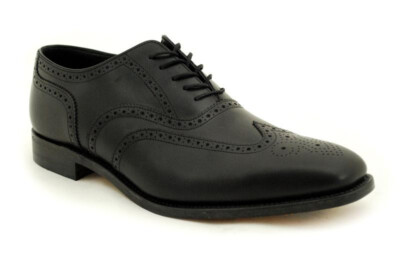 Loake Rahmengenähte Premium Herrenschuhe 5 Eye Brogue Lewis Black