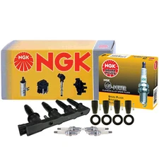 NGK Ignition Coil 4 Boots & 4 G-Power Platinum Spark Plugs Kit For Chevy Pontiac