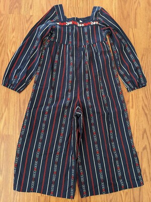 Janie and Jack Merchant Marine Wide Leg Embroidered Jumpsuit