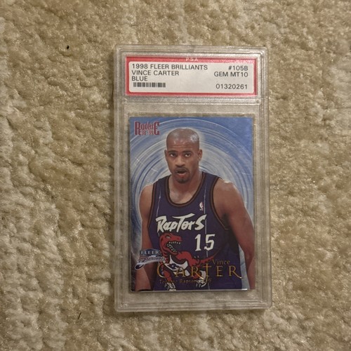 PSA 10 1998 Fleer Brilliants Blue Vince Carter Raptors #105B Rookie RC RARE Gem