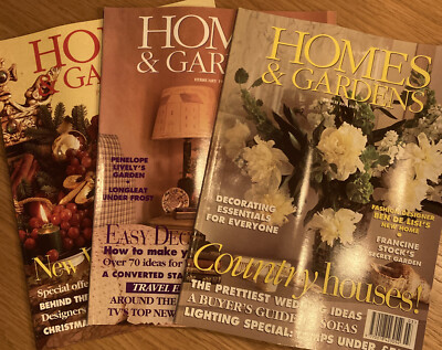 HOMES & GARDENS  Interiors Magazine 3x Back Issues -Jan,Feb,March 1994 