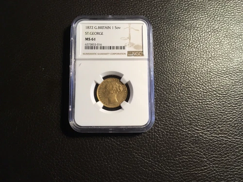 1872G. Britain St George 1 Sovereign NGC MS61