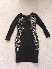 River Island Party Cocktail Dress UK 8 Special Occasion Black/Gold