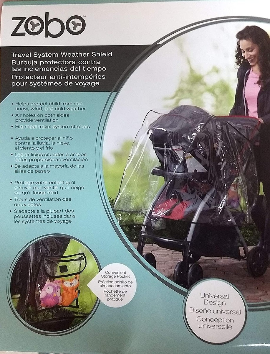 ZOBO TRAVEL SYSTEM Weather Shield for Strollers With Pocket Rain