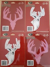 4- Pack Mossy Oak Hunting Decal Logo Truck Car Auto Bumper Sticker Deer Pink