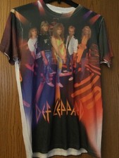 Def Leppard - 2016 Multicolor On White - Dye Sublimated - L - Polyester