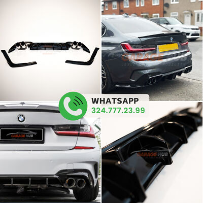 Diffusore Posteriore E Scarichi Per Mercedes Classe A W177 - Stile AMG, Nero Lucido - Foto 9