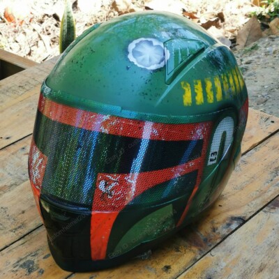Custom Motorcycle Helmet Superbike Motorbike Biker Hand Painted Boba Fett MO21