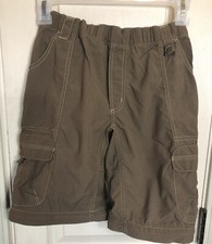 Columbia Boys Size Med Brown Elastic Waist Cargo Shorts