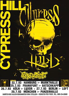 TOUR POSTER~Cypress Hill Ft. Funkdoobiest 1993 Germany