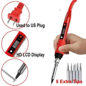 80W Soldering Iron Digital LCD Electric Welding Tools Hand Solder Wire Tweezers