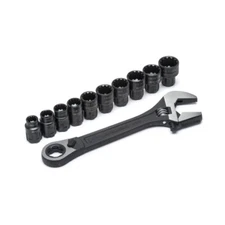 Crescent Tools CPTAW8 11Pc PassThru X6 Black Oxide Adjustable Wrench/Socket Set