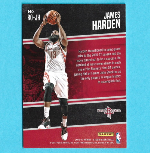 2016-17 Panini Studio #RO-JH James Harden Rising to the Occasion 