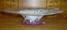 Art Glass Raised Bowl - Signed - 11 1/2" x 10 1/2"