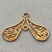 Maple Seed Whirligig 2 Loop Links 12x18mm Shibuichi Q12 Per Pkg