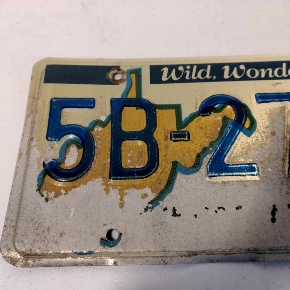 West Virginia License Plate Wild Wonderful Metal Vintage 1991 Man Cave