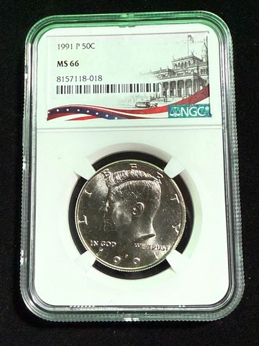 1991 P KENNEDY HALF DOLLAR NGC MS 66