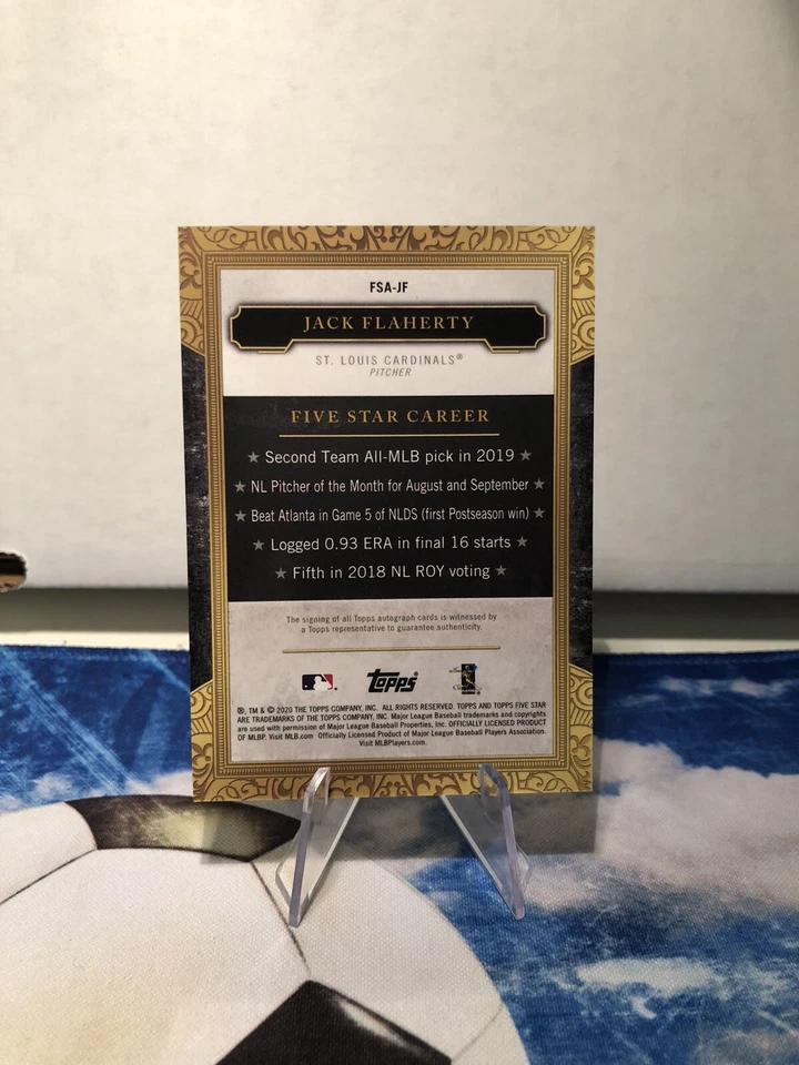 2020 Topps Five Star Jack Flaherty Auto Cardinals #FSA-JF - Image 2 of 2