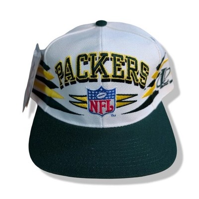   Vintage 90s Green Bay Packers Diamond Cut Snapback Hat   Dead Stock NWT