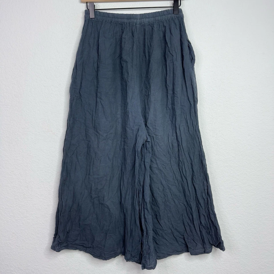 Mujer M Gris Gauzy Pierna Ancha Recortado Boho Lagenlook Minimalista Hippie Caprichoso Foto 2 de 4