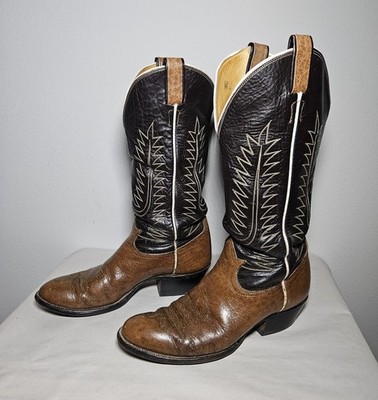 Vintage Tony Lama Rich Brown Leather Boots Style 8134  display picture 3