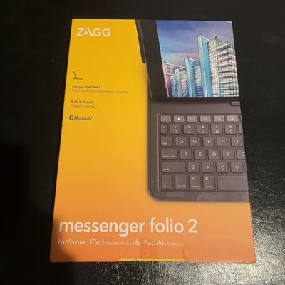 ZAGG Keyboard 10.9'' Messenger Folio 2 iPad 9th/8th/7th Gen iPad Air 3rd Gen NOB