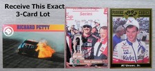 Receive This Exact 3-Card Lot (B)  *Richard Petty  *Dale Jarrett  *Al Unser Jr.