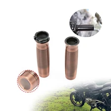 25mm Motorcycle Handlebar Hand Grips Bronze For Harley Bobber Chopper Cafe Racer
