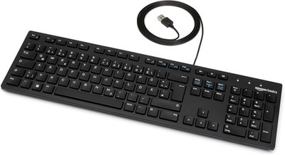 Amazon Basics Tastatur Mit De-Layout, Flach, Usb-Kabelgebunden, Mattschwarz