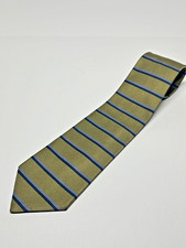 Brooks Brothers Makers Heart Gold/Light Blue Grey/Navy 100 Silk Repp Stripe