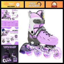 Adjustable Inline Skates for Kids 4-12, Light Up Wheels, Roller Blades for Indoo