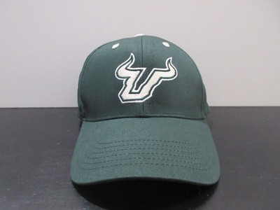 USF Bulls Hat Cap Strap Back Green White South Florida College Football Mens