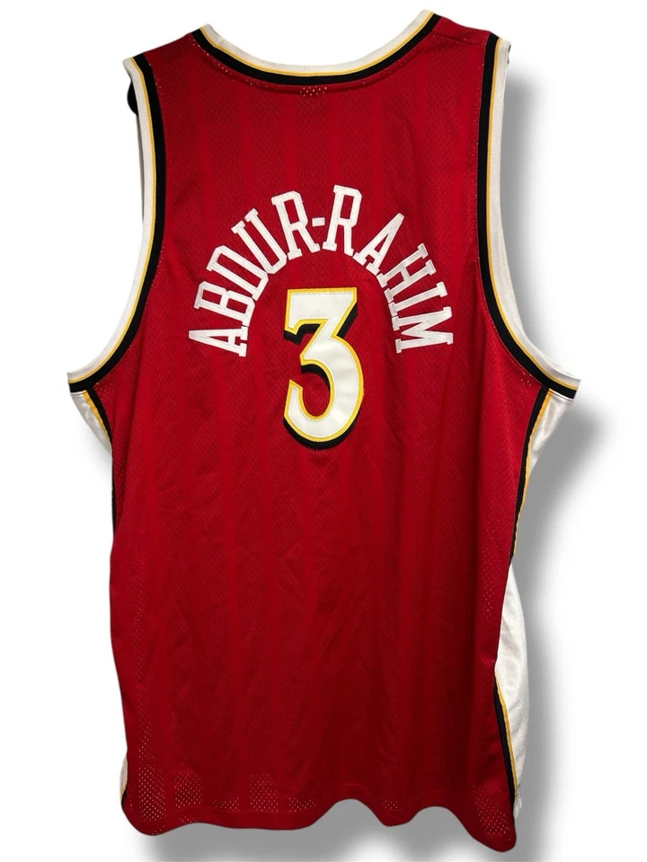 Vintage Reebok Shareef Abdur-Rahim #3 Atlanta Hawks Jersey 56 NBA Basketball Red - Image 2 of 4