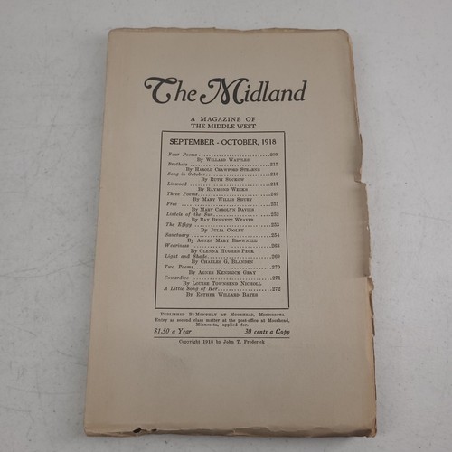 The Midland Magazine Of The Middle September October 1918 Willard Wattles Weeks - Picture 1 of 7