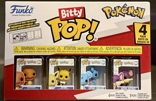POKÉMON Funko Bitty Pop 3 LE 4 PACKS Pikachu Charmander Bulbasaur w/CHASES New