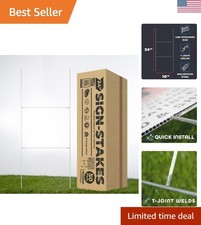 50 Heavy-Duty 24" Metal Yard Sign Stakes - Weather Resistant  Durable