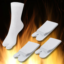 3 Pairs Japan Tabi Socks Split 2 Toe Sandals Ninja Slipper Japanese Kimono White