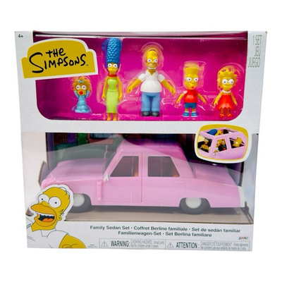 #ad Jakks The Simpsons Family Sedan Car and 2.5quot; Inch Figure Set Homer Bart Lisa NEW $63.84