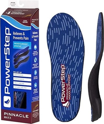 PowerStep Pinnacle Maxx Support Orthotic Insoles F Men 9-9.5 W 11-11.5 TORN BOX