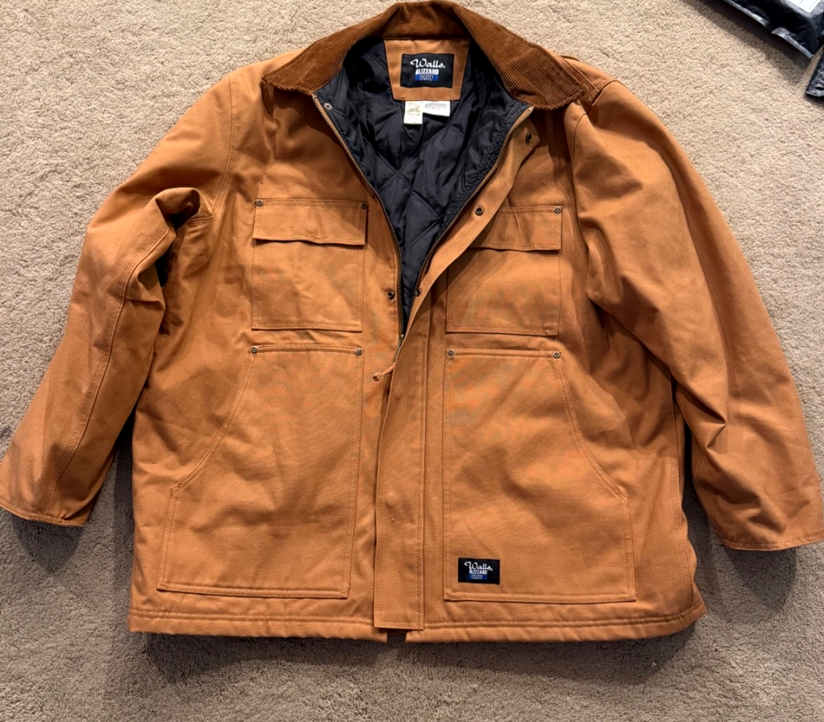Walls Blizzard Pruf Jacket Mens XL Brown Duck Canvas Workwear
