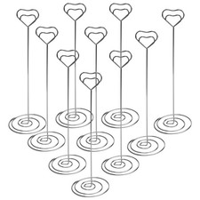 2X(10pcs 8.6 Inch Tall Place Card Holders Heart Shape Table Number Holder3626