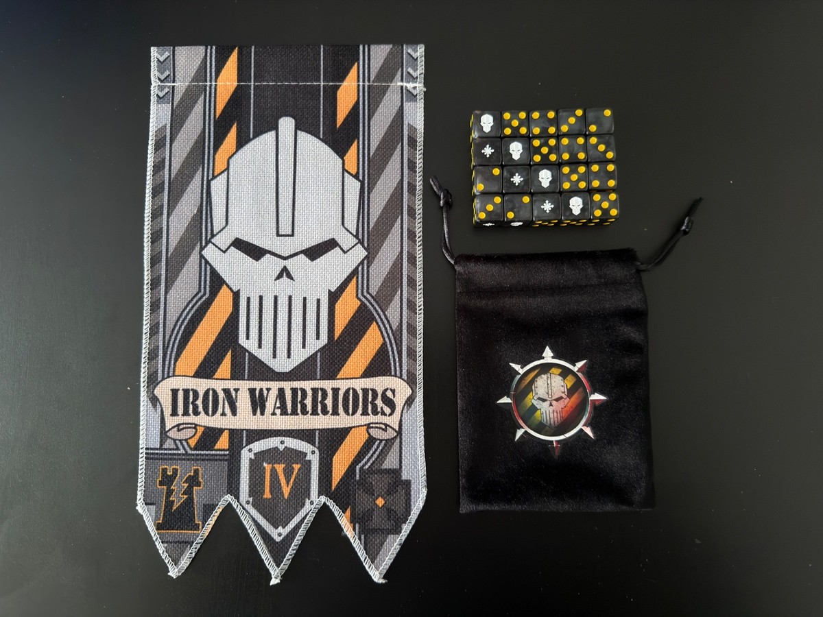 Iron Warriors Dice, Dive Bag & Banner Warhammer 40k Chaos Space