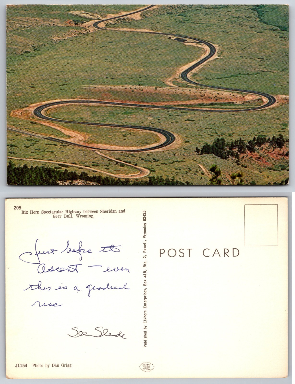 Big Horn Spectacular Highway Wyoming Postcard