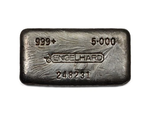 Engelhard 7th Series Canadian Bull Logo 5 oz 999 Silver Bar - Wicked Pour Lines!