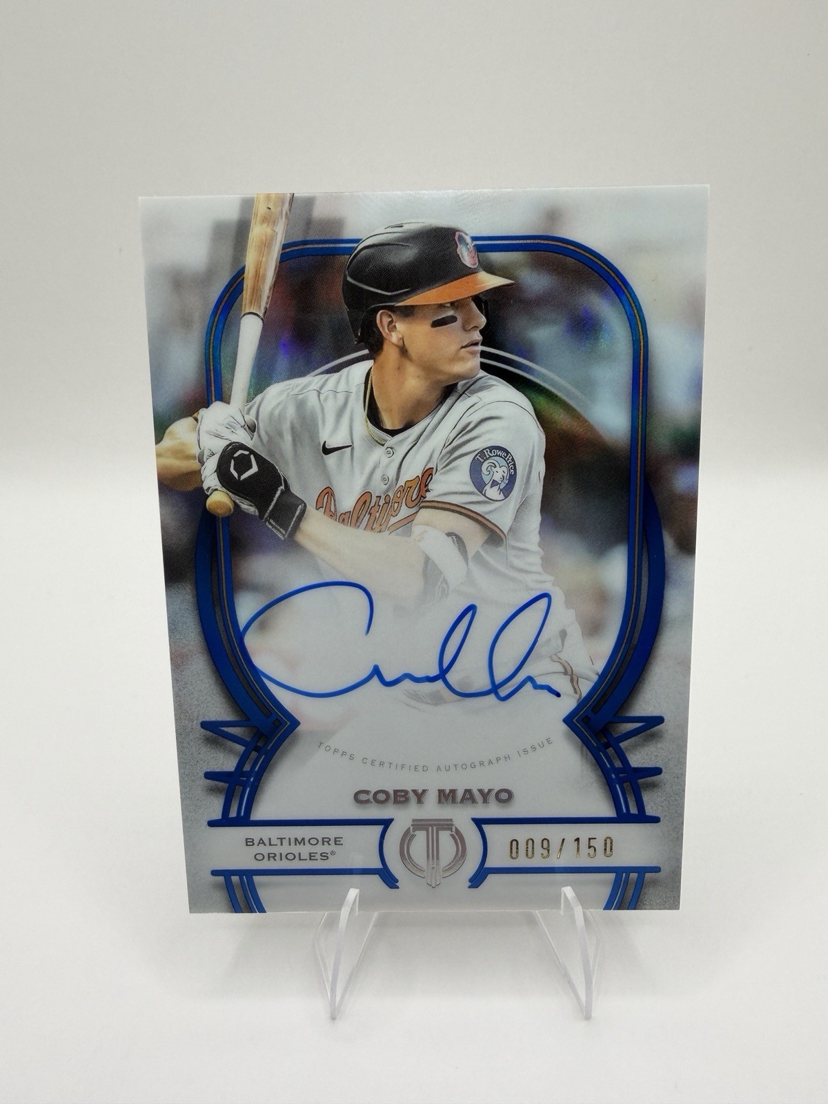 2026 Topps Tribute Coby Mayo Tribute Autograph Blue 9/150 Orioles #TA-CM