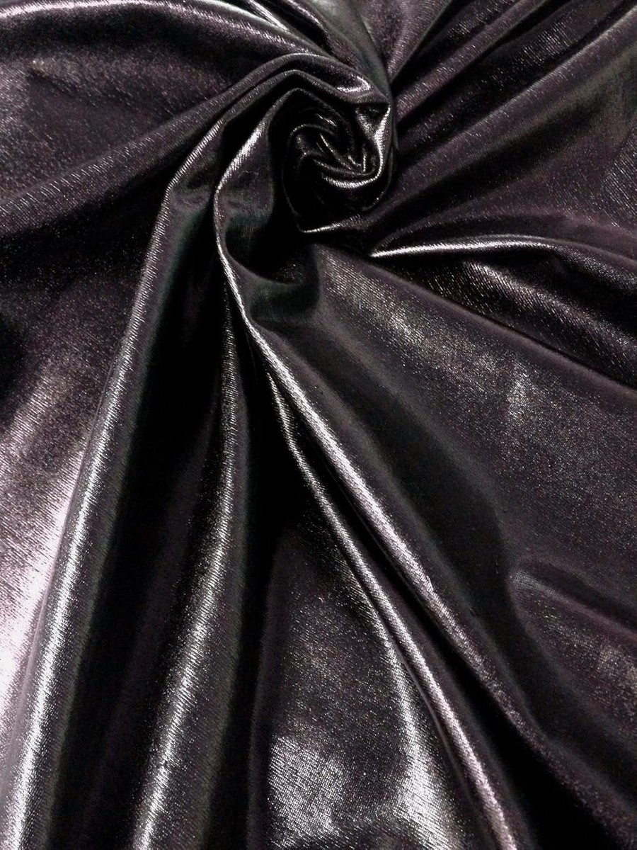 Metallic Foil Stretch Fabric by Yard – 58/60" Shiny Spandex Material
